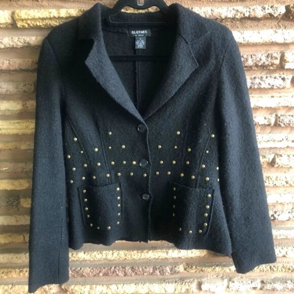 Clothes by Revue Wool Studded Jacket Size M - Picture 2 of 8
